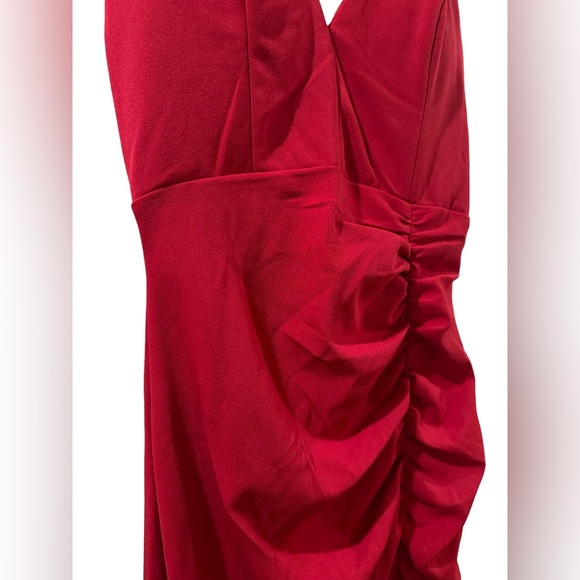 Red Front Slit Junior Gown Dress - Picture 6 of 7